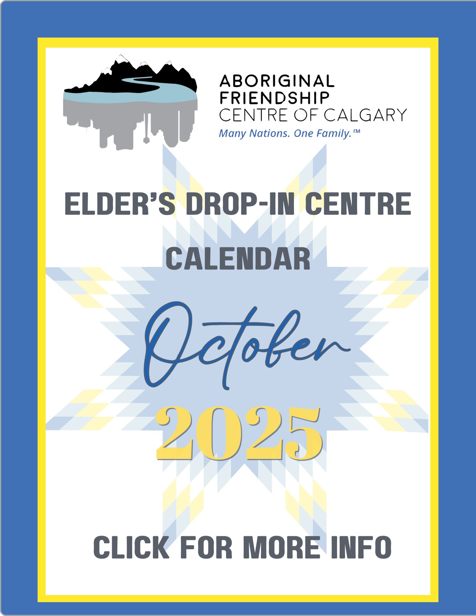 Elders' Drop-In Centre: October 2025 Program Calendar | AFCC