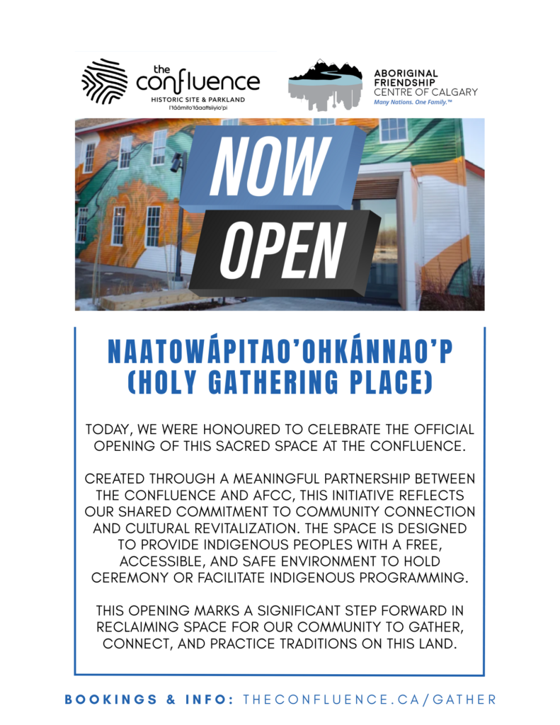 AFCC and The Confluence representatives celebrating the opening of the Naatowápitao’ohkánnao’p Holy Gathering Place.